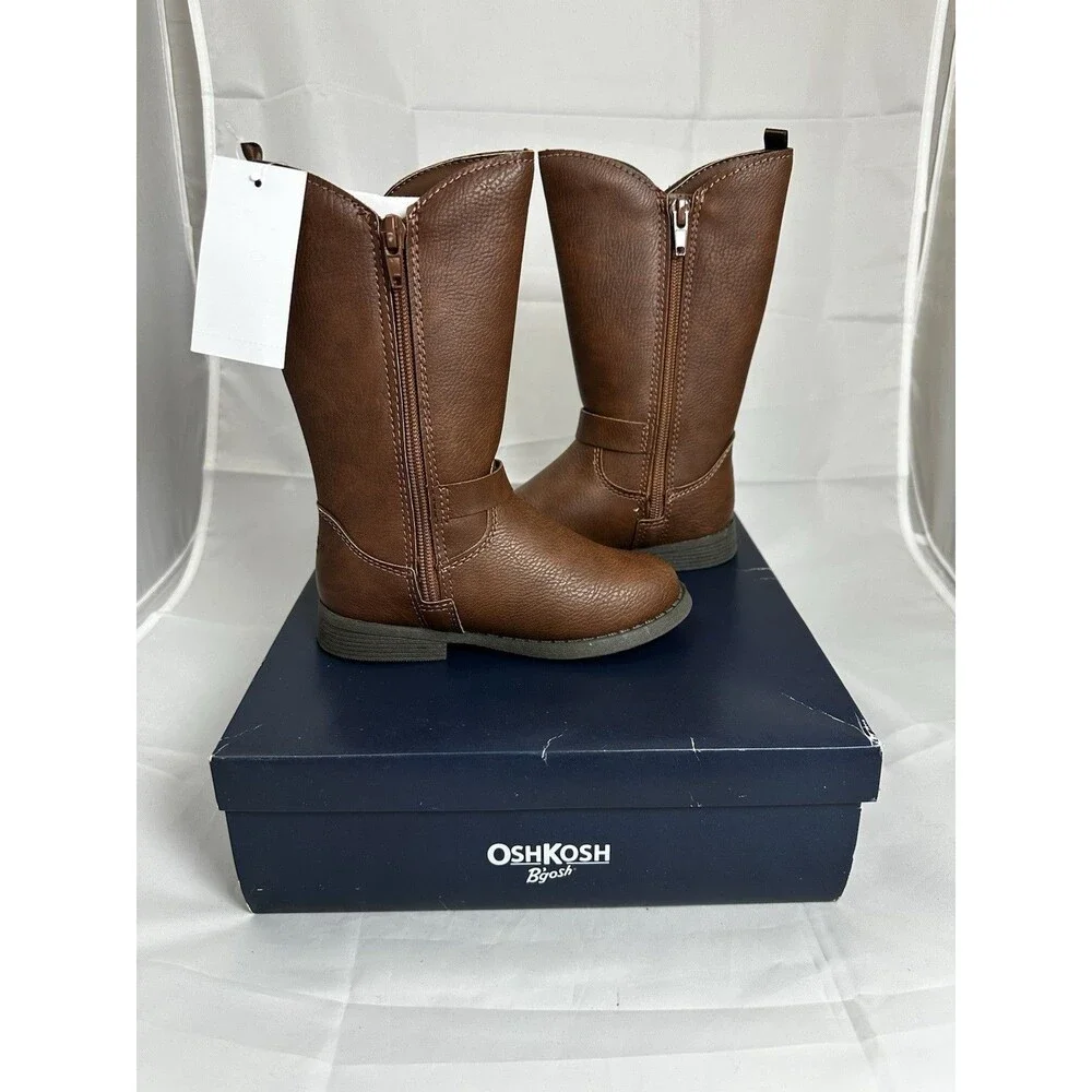 NEW! OshKosh B'gosh® Lumi Toddler Girls' Knee High Brown Boots Size 10